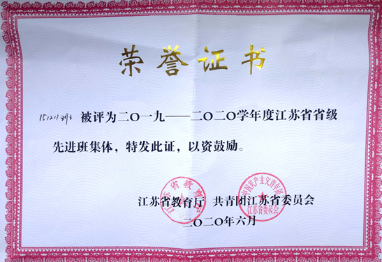 喜报!机械学院151211班被评为省先进班集体